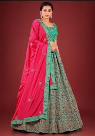 Picture of Nice Net Crimson Lehenga Choli