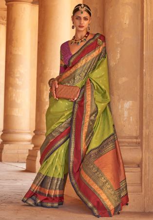 Picture of Wonderful Silk Light Green Saree