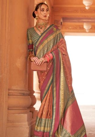 Picture of Excellent Silk Indian Red Saree