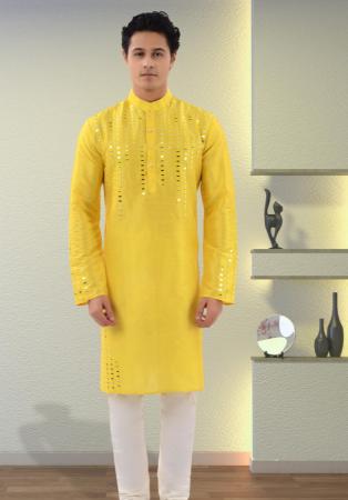 Picture of Charming Cotton & Silk Golden Rod Kurtas