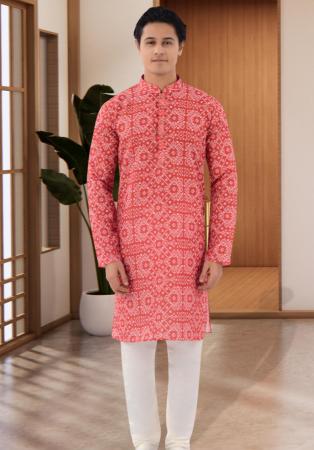 Picture of Sightly Cotton & Silk Indian Red Kurtas