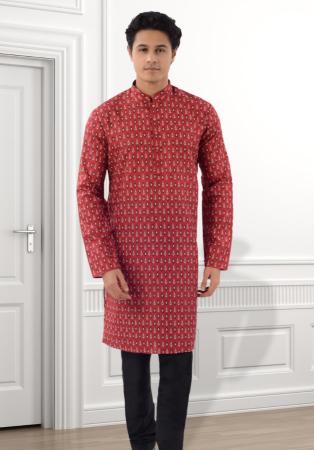 Picture of Bewitching Cotton & Silk Maroon Kurtas