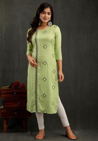 Picture of Graceful Rayon Dark Khaki Kurtis & Tunic