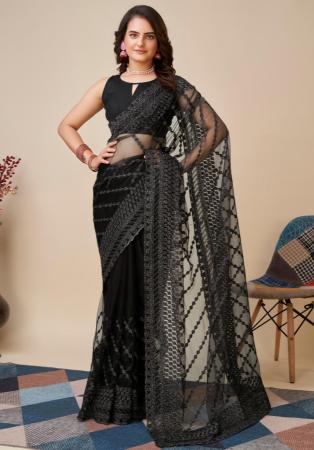 Picture of Shapely Net Black Saree