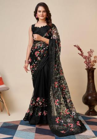 Picture of Excellent Net Black Saree