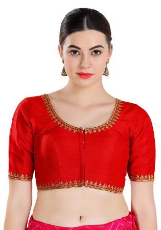 Picture of Excellent Silk Crimson Designer Blouse