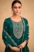 Picture of Pleasing Silk Teal Straight Cut Salwar Kameez