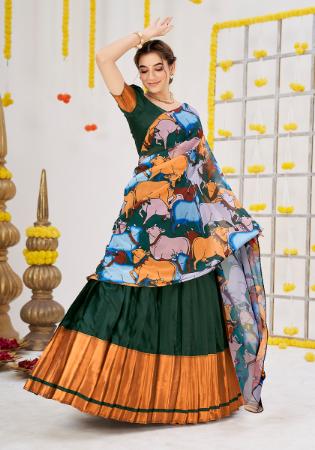 Picture of Taking Georgette Sea Green Lehenga Choli