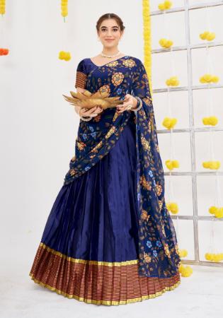 Picture of Radiant Georgette Midnight Blue Lehenga Choli