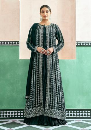 Picture of Resplendent Georgette Dark Green Readymade Salwar Kameez