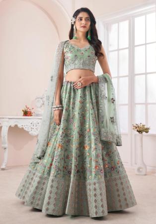 Picture of Alluring Silk Dark Sea Green Lehenga Choli