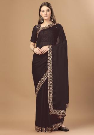 Picture of Excellent Georgette Black Saree