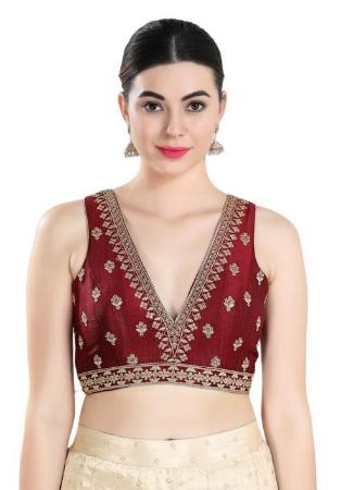 Picture of Resplendent Silk Maroon Designer Blouse