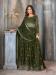 Picture of Georgette Dark Olive Green Anarkali Salwar Kameez