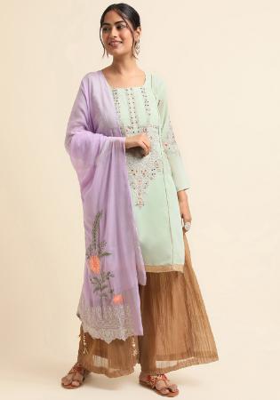 Picture of Georgette Rosy Brown Straight Cut Salwar Kameez