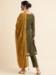 Picture of Georgette Dark Olive Green Straight Cut Salwar Kameez