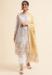 Picture of Georgette Off White Straight Cut Salwar Kameez