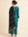 Picture of Georgette Sea Green Straight Cut Salwar Kameez