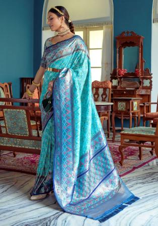 Picture of Superb Silk Powder Blue Saree