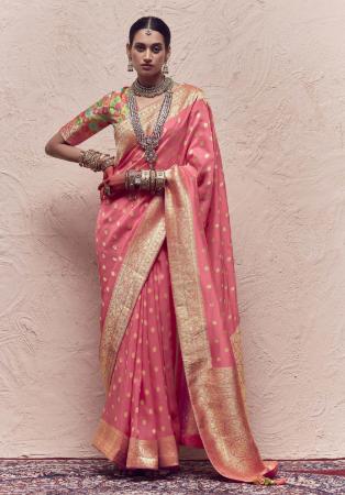 Picture of Enticing Crepe & Silk Pale Violet Red Saree