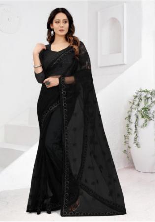 Picture of Grand Net Black Saree