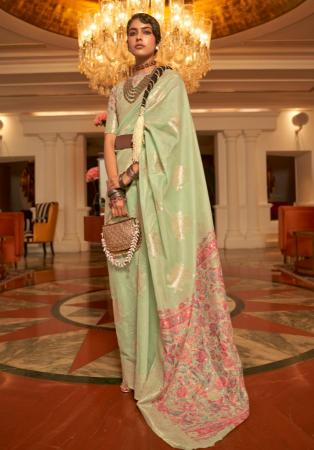 Picture of Amazing Silk Dark Sea Green Saree