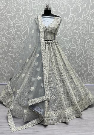 Picture of Resplendent Net Dark Grey Lehenga Choli