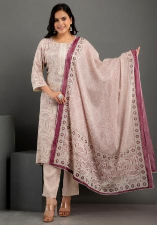 Picture of Rayon & Cotton Plum Readymade Salwar Kameez