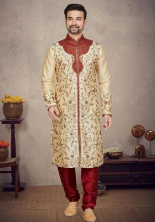 Picture of Admirable Cotton & Silk Tan Kurtas