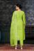 Picture of Chiffon Yellow Green Straight Cut Salwar Kameez