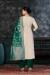 Picture of Chiffon Mint Cream Straight Cut Salwar Kameez