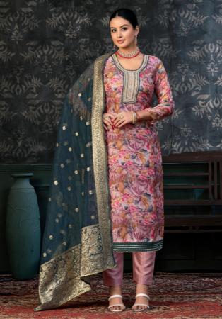 Picture of Well Formed Cotton Rosy Brown Straight Cut Salwar Kameez