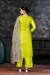 Picture of Net & Satin Golden Rod Straight Cut Salwar Kameez