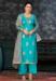 Picture of Net & Satin Dark Turquoise Straight Cut Salwar Kameez