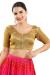 Picture of Classy Silk & Synthetic Khaki Designer Blouse