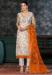 Picture of Pretty Organza White Straight Cut Salwar Kameez