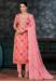 Picture of Organza Light Pink Straight Cut Salwar Kameez