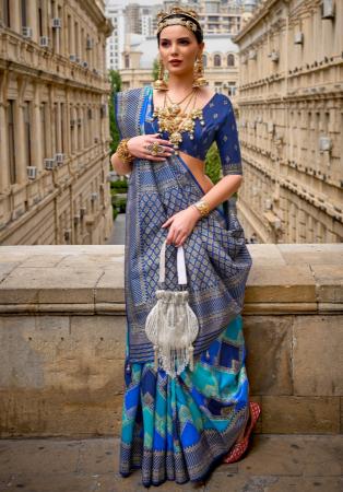 Picture of Taking Silk Midnight Blue Saree