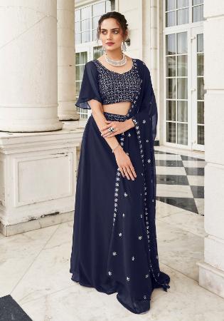 Picture of Elegant Georgette Dark Slate Grey Lehenga Choli