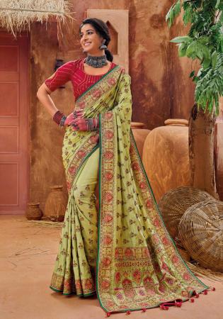 Picture of Nice Silk Dark Khaki Saree