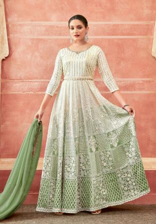 Picture of Exquisite Georgette Off White Readymade Salwar Kameez