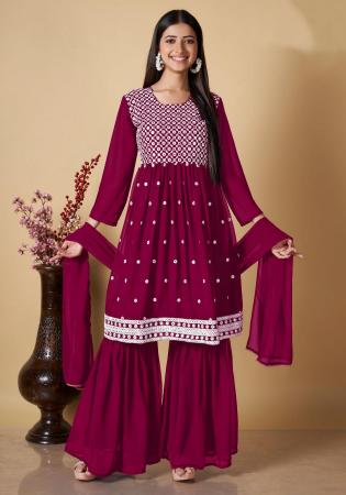 Picture of Marvelous Georgette Maroon Readymade Salwar Kameez