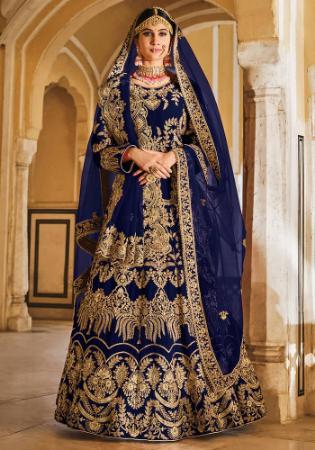 Picture of Enticing Chiffon Midnight Blue Lehenga Choli