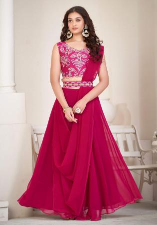 Picture of Enticing Georgette Deep Pink Lehenga Choli