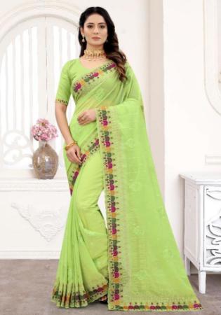 Picture of Stunning Georgette Dark Khaki Saree