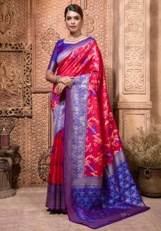 Picture of Beautiful Silk Crimson Saree