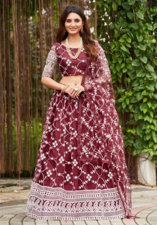 Picture of Magnificent Silk Maroon Lehenga Choli