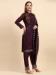 Picture of Georgette Dark Olive Green Straight Cut Salwar Kameez