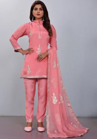 Picture of Synthetic Pale Violet Red Readymade Salwar Kameez