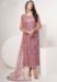 Picture of Gorgeous Net Rosy Brown Straight Cut Salwar Kameez